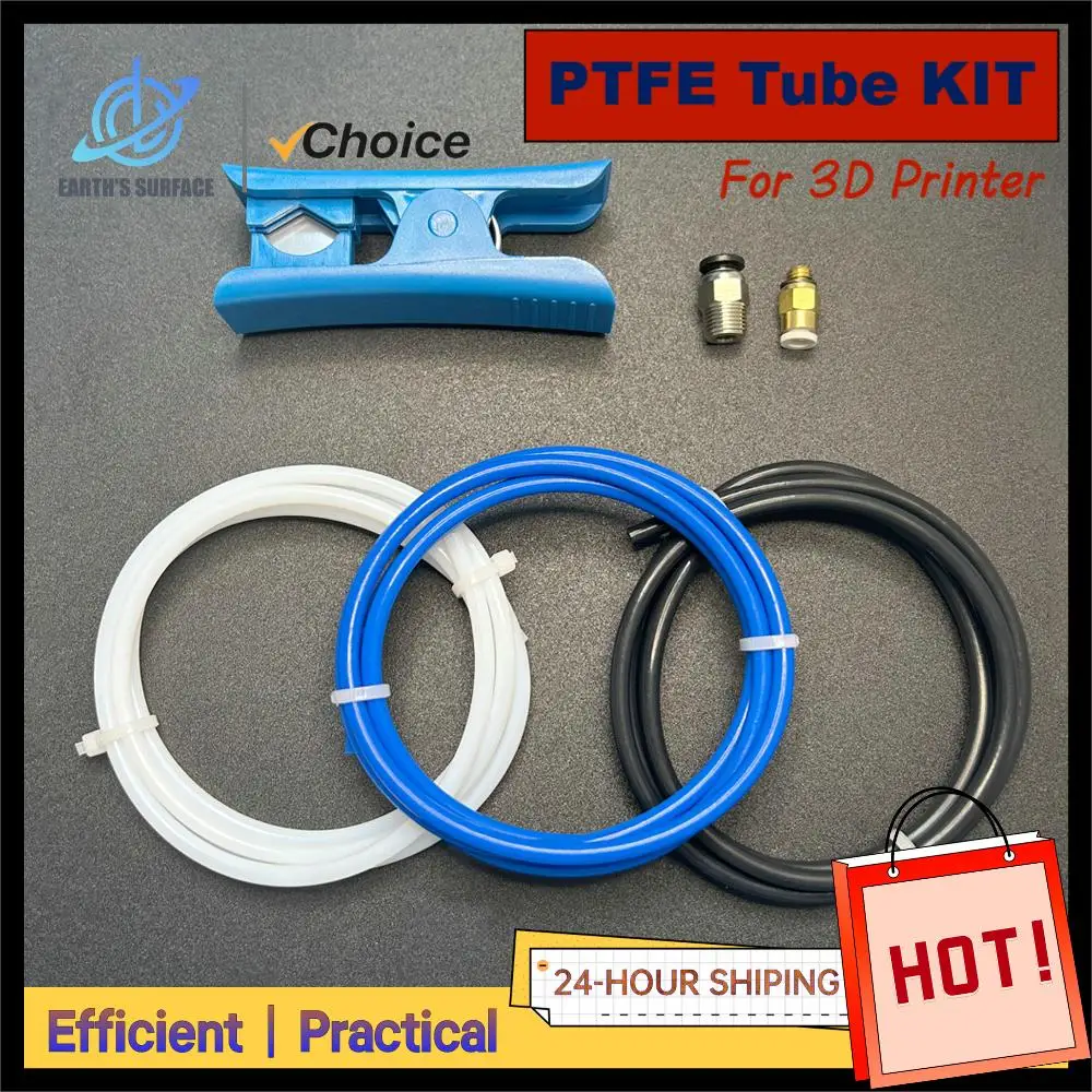 Rura PTFE akcesoriów do drukarek DB-3D + złącze pneumatyczne PC4-01 + złącze pneumatyczne KJH04-M6 + obcinak do rur, zestaw narzędzi do rur PTFE