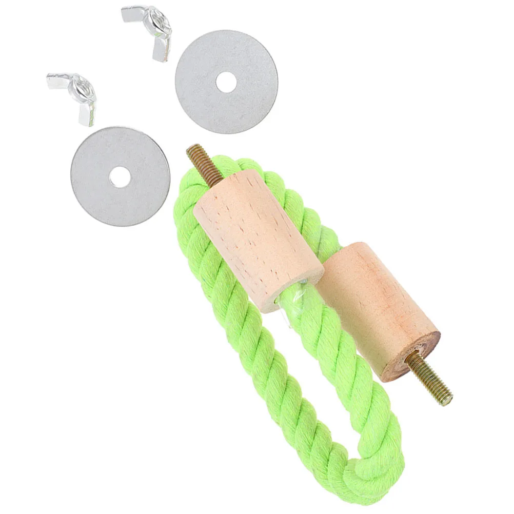 

Bird Perches for Cage Parrot Standing Stick Pet Colorful Cotton Rope Small Light Green