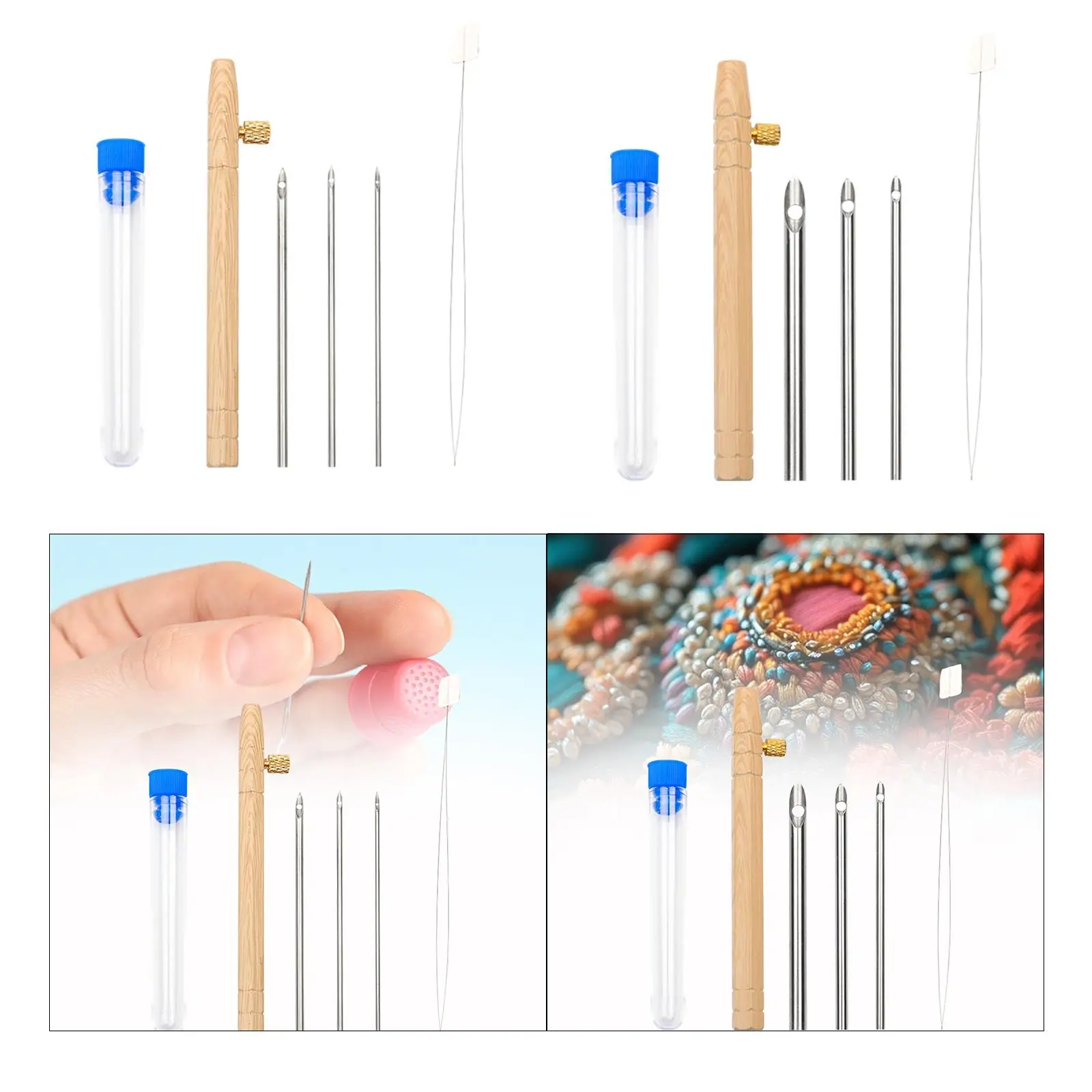 Punch Pin Kit Embroidery Pen with 3 Pin S Poking Pin Knitting Embroidery Pin