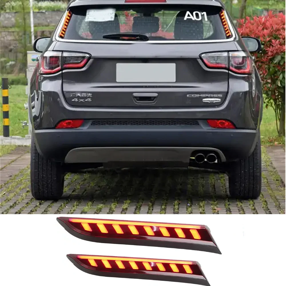 

For Jeep Compass 2017 2018 Car LED Rear Trunk Pillar Light Column Brake LED Lamp Driving Light