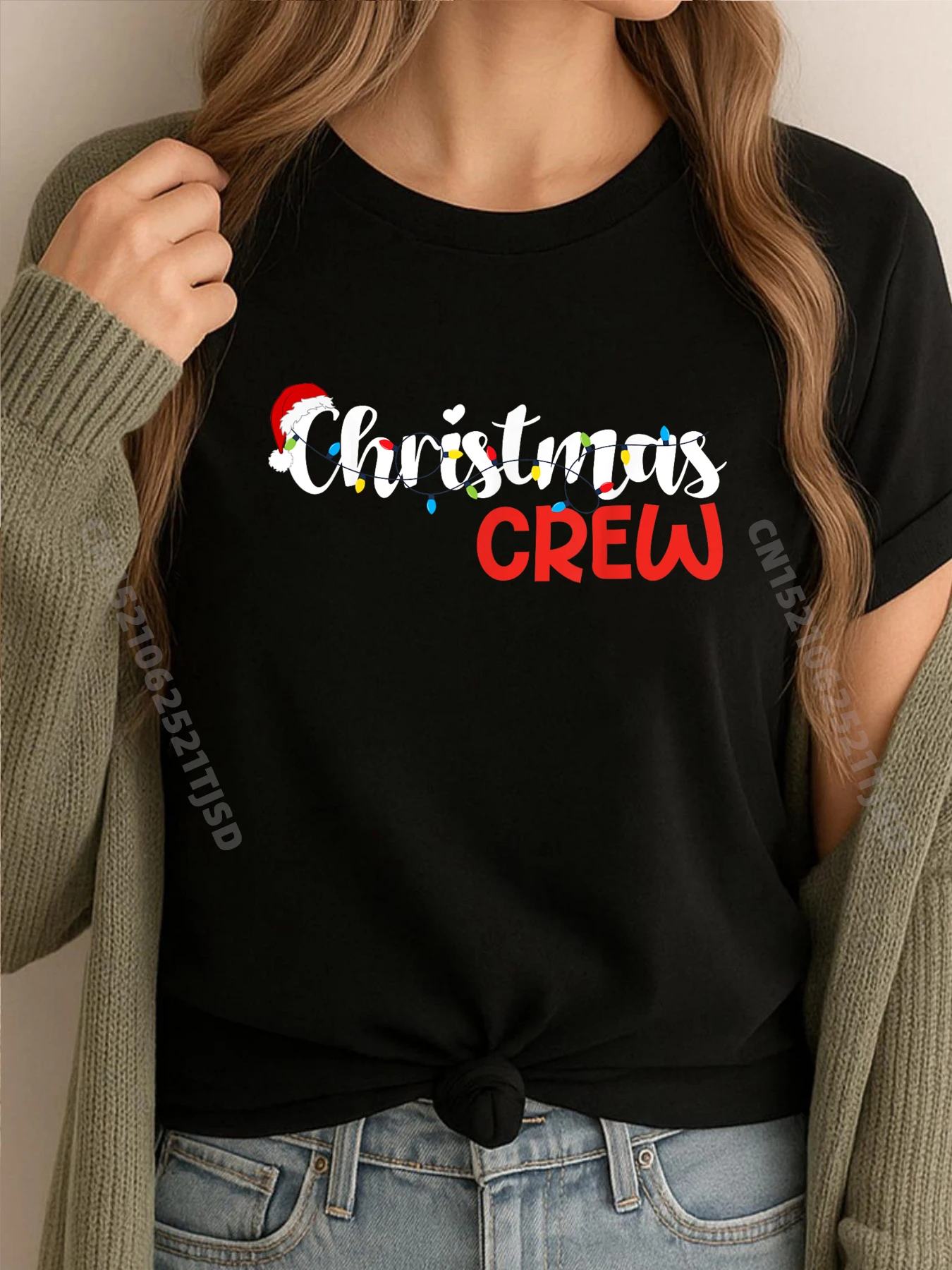 

Christmas Crew Xmas Lights Family Matching Pajamas Holiday Harajuku New In Tops And T-Shirts Vaporwave