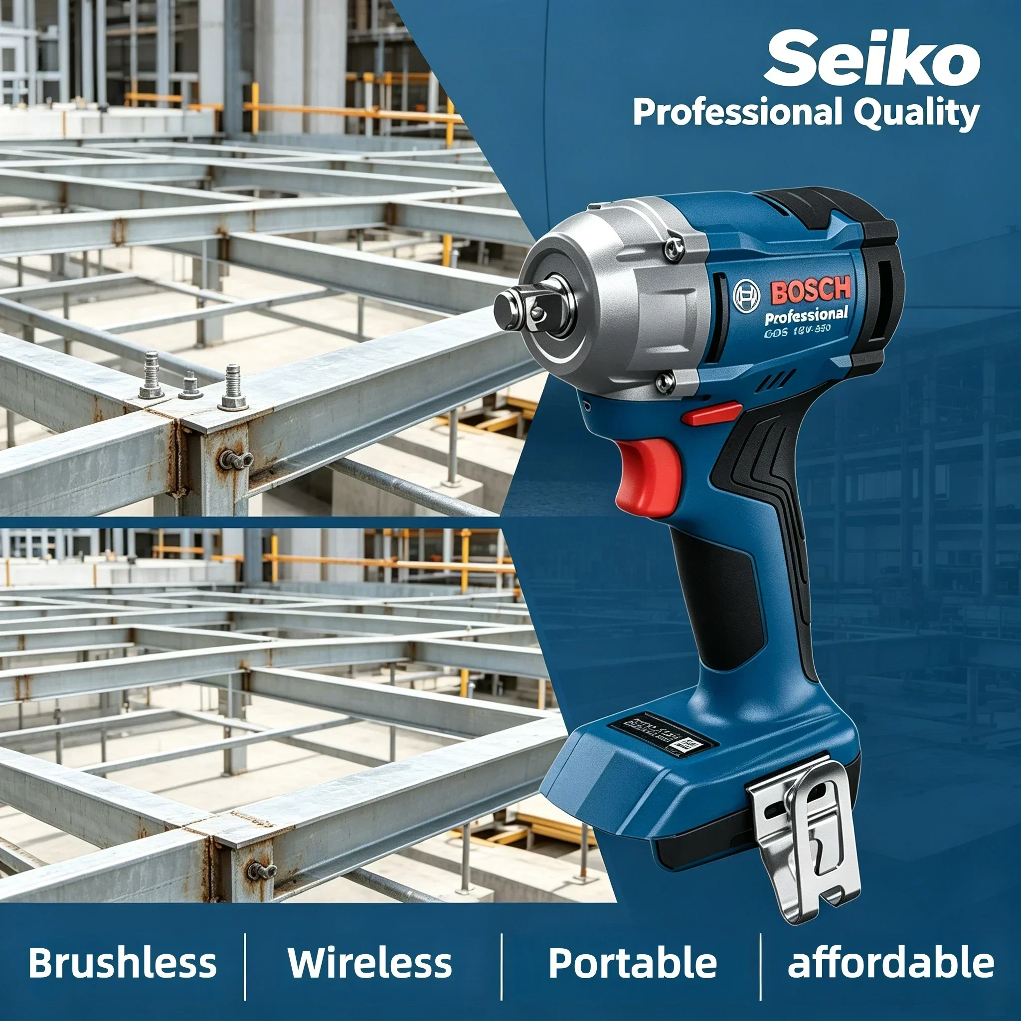 Bosch GDS18V-350 Cordless Brushless High Torque Impact Wrench 18V Lithium Ion for Construction Scaffolders Professional Tool