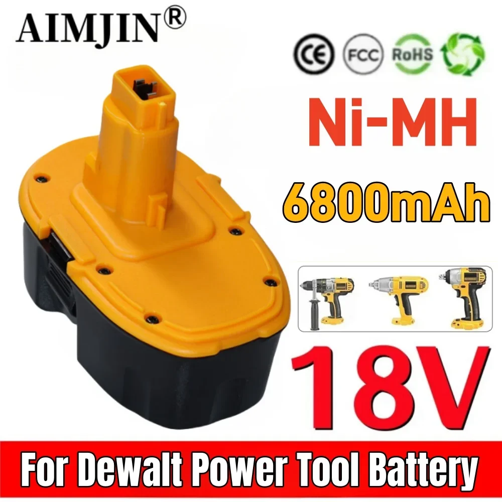 100% New 6800mAh 18V Ni-MH Replacement Battery For Dewalt XRP DC9096 DC9099 DC9098 DW9099 DW9098 Cordless Power Tool Product