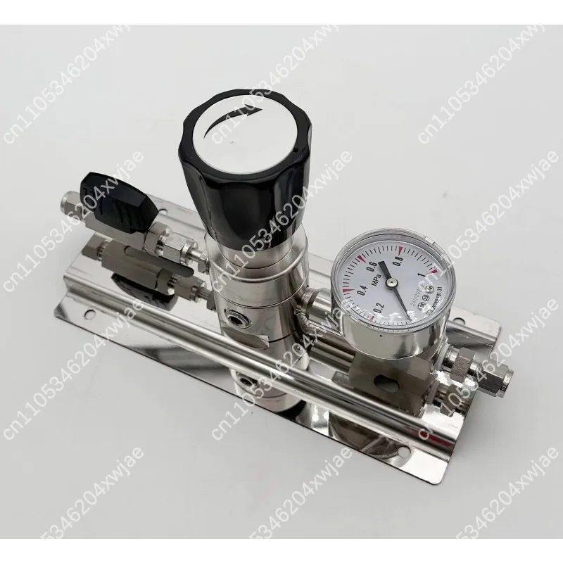 316L Stainless Steel Single Gauge Regulator Valve Pressure Reducer for N2 Ar H2 O2 Gas Panel Mount