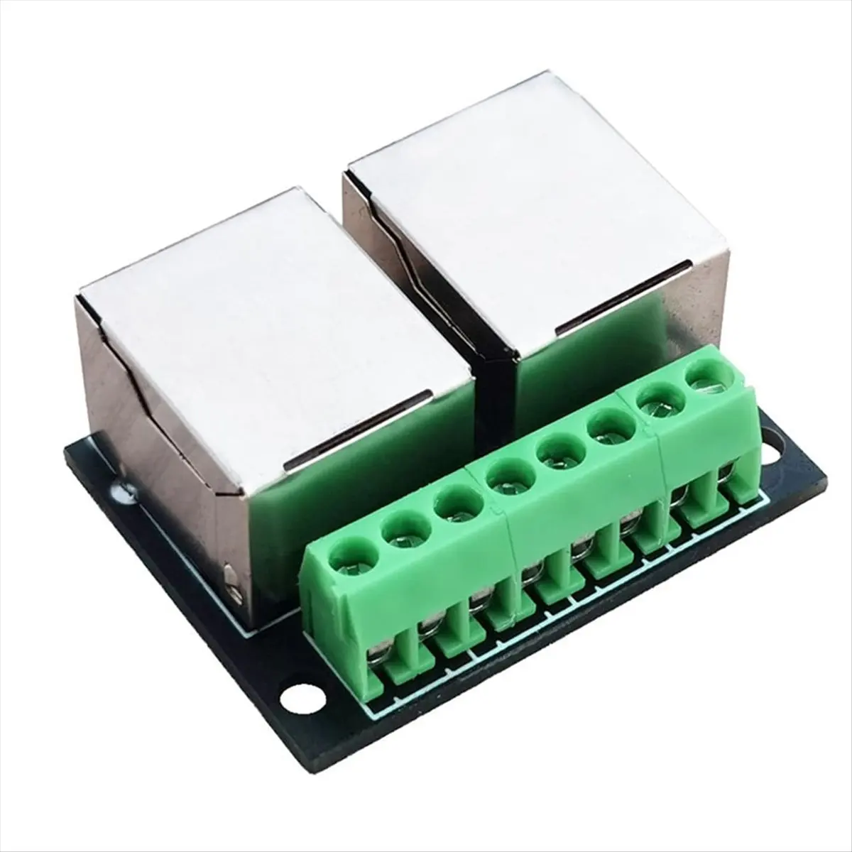 ABAN 4PCS RJ45 Ethernet Dual Female Terminal Breakout Board,3.5mm Pitch Connector Board Shielded Network Adapter Terminal