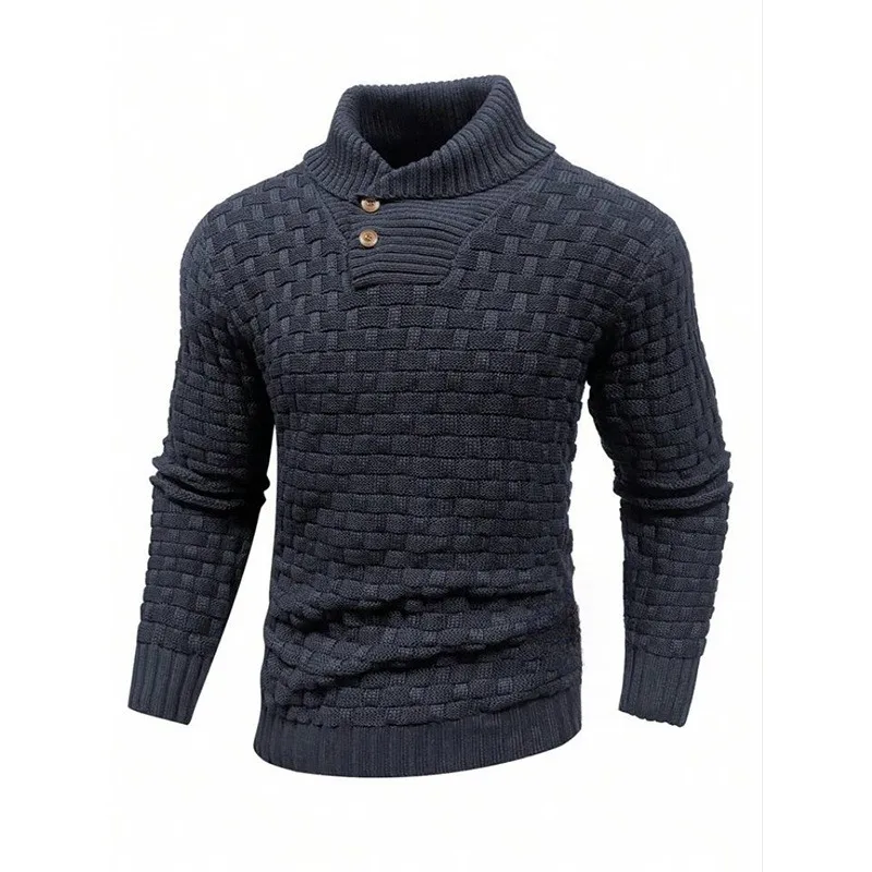 Pullover Round Neck Sweater Straight Fit Minimalist Long Sleeve Heavyweight Heat Set Finish Casual Spring Autumn for Men view 4