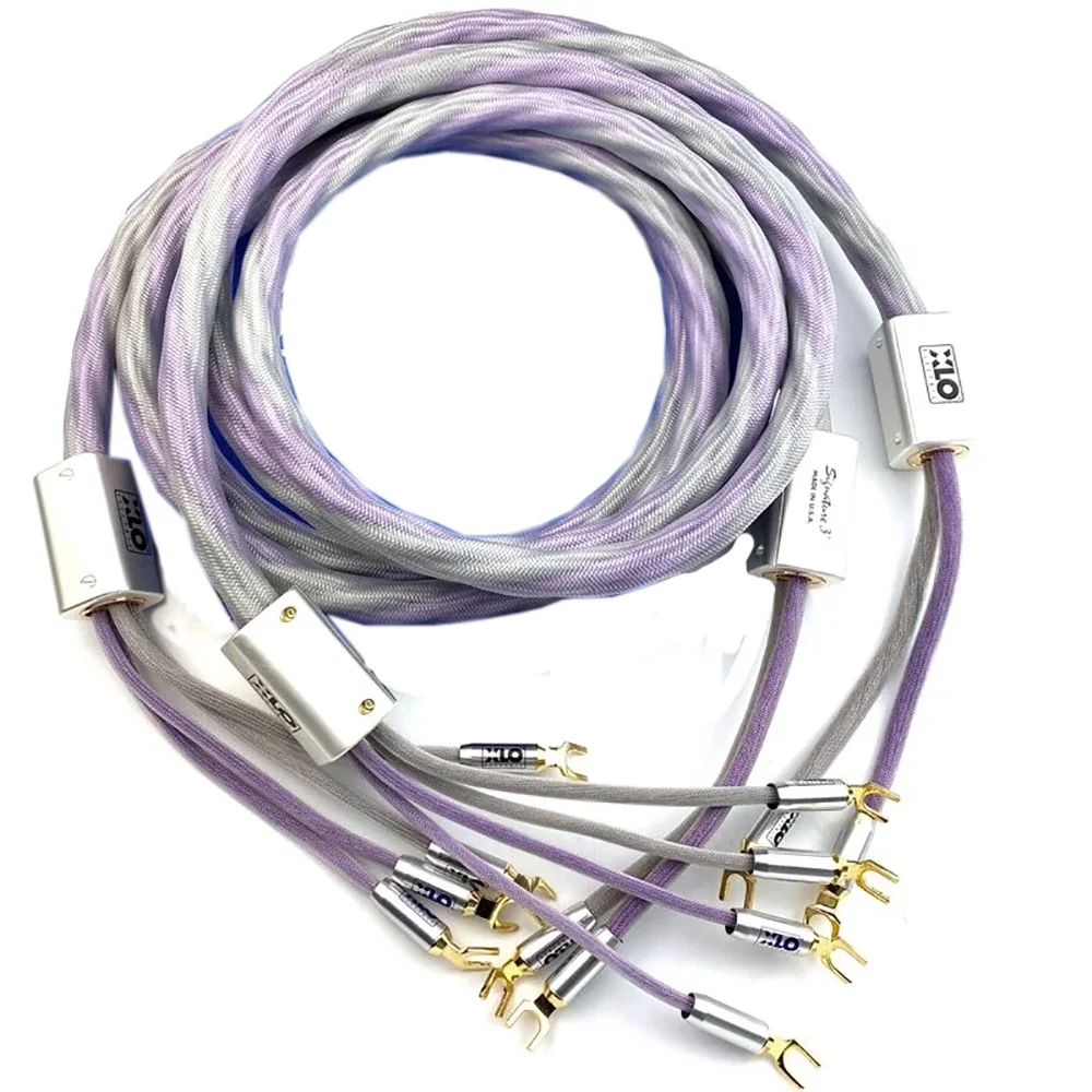 

Pair XLO Signature 3 OCC Silver Plated Speaker Cable Fever Y Spade Connector Banana Plug Loudspeaker wire Without boxes and bags