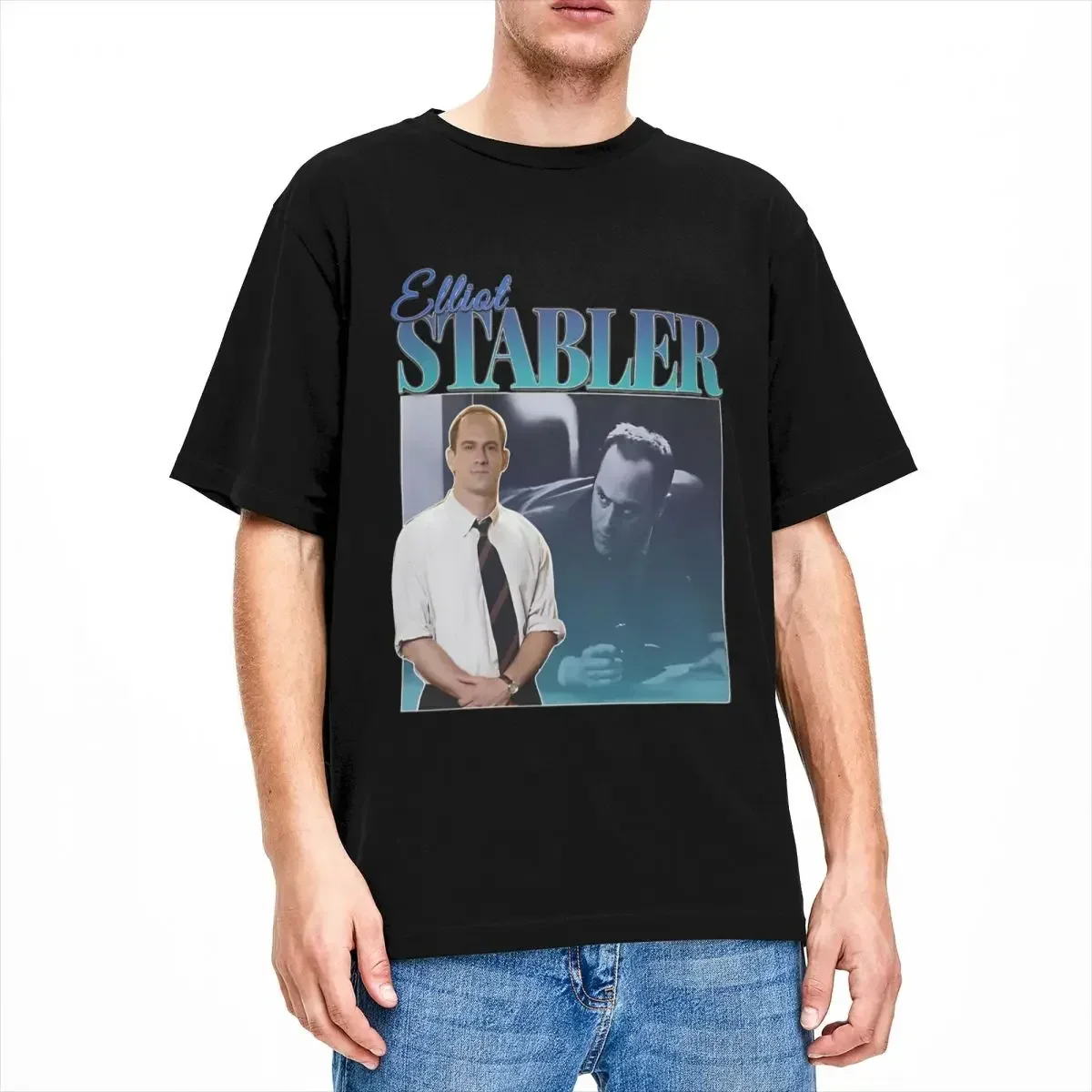 Crazy Elliot Stabler 90S Inspired Vintage Homage T-Shirts Men Women O Neck 100% Cotton Law And Order Film Short Sleeve Tee Shirt