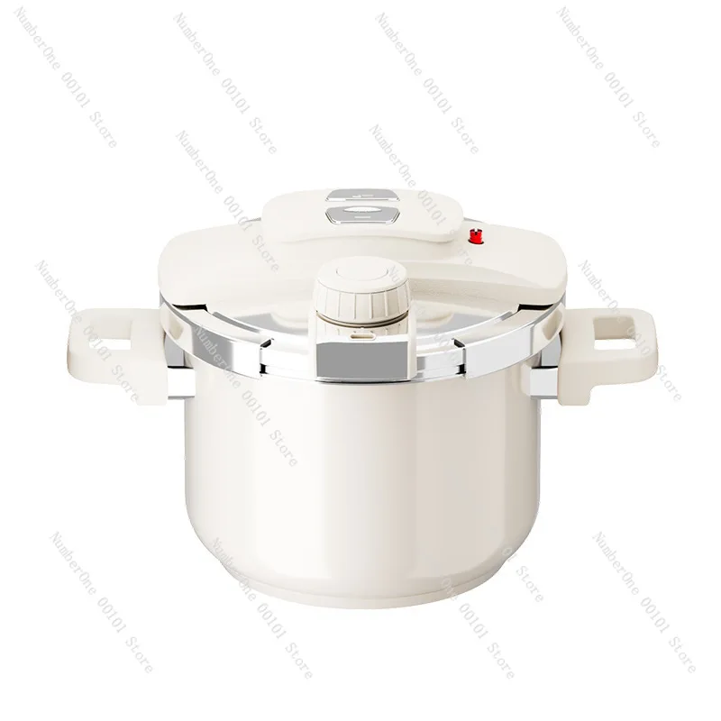 6L Enamel Stainless Steel Pressure Cooker, Safe Gas Induction Cooker Universal Pressure Pot for Home Use
