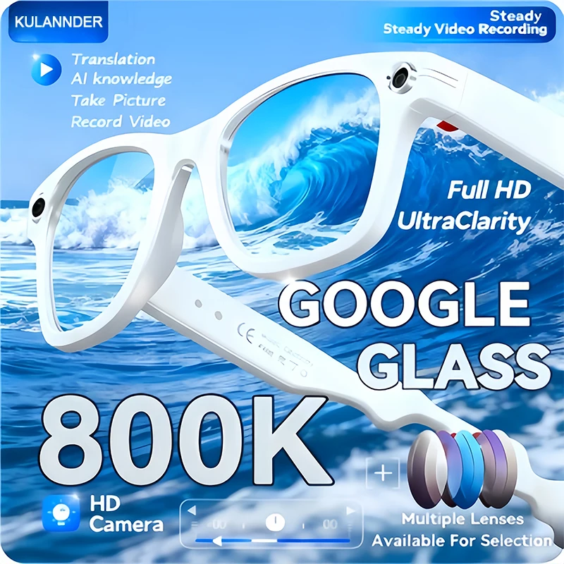 

800 Вт с камерой, умные очки, женские видеозаписи, AI, распознавание фотографий, очки, наушники, перевод голосов, солнцезащитные очки для мужчин