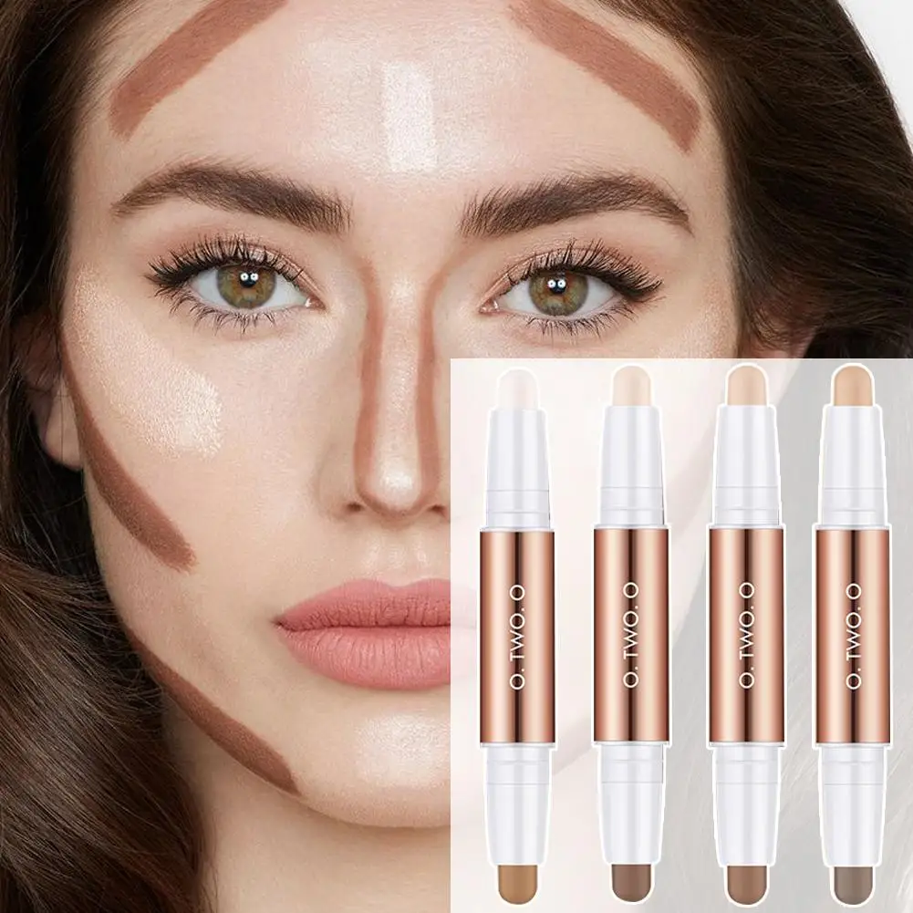 Doppelkopf Highlight Bronze Stift Gesicht Make-up flüssige Concealer Foundation Bleistift wasserdicht Stick Make-up Kontur Kontur g2y9