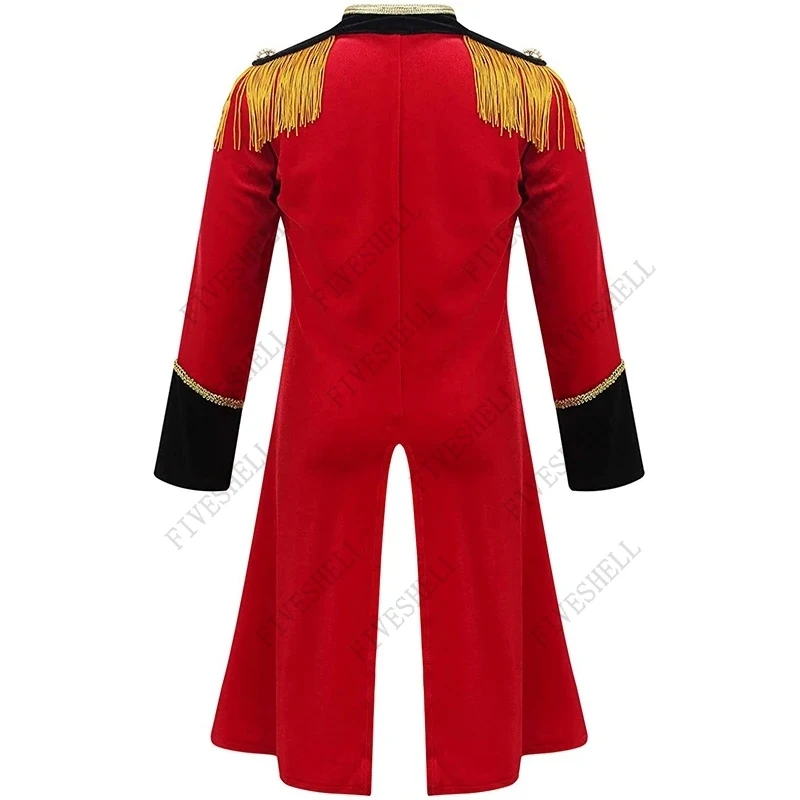 Deluxe Kind Circusdirecteur Middeleeuwse Cosplay Jacket Kostuum Magician Circus Voor Volwassen En Jongens Kids Lion Tamer Boek Week