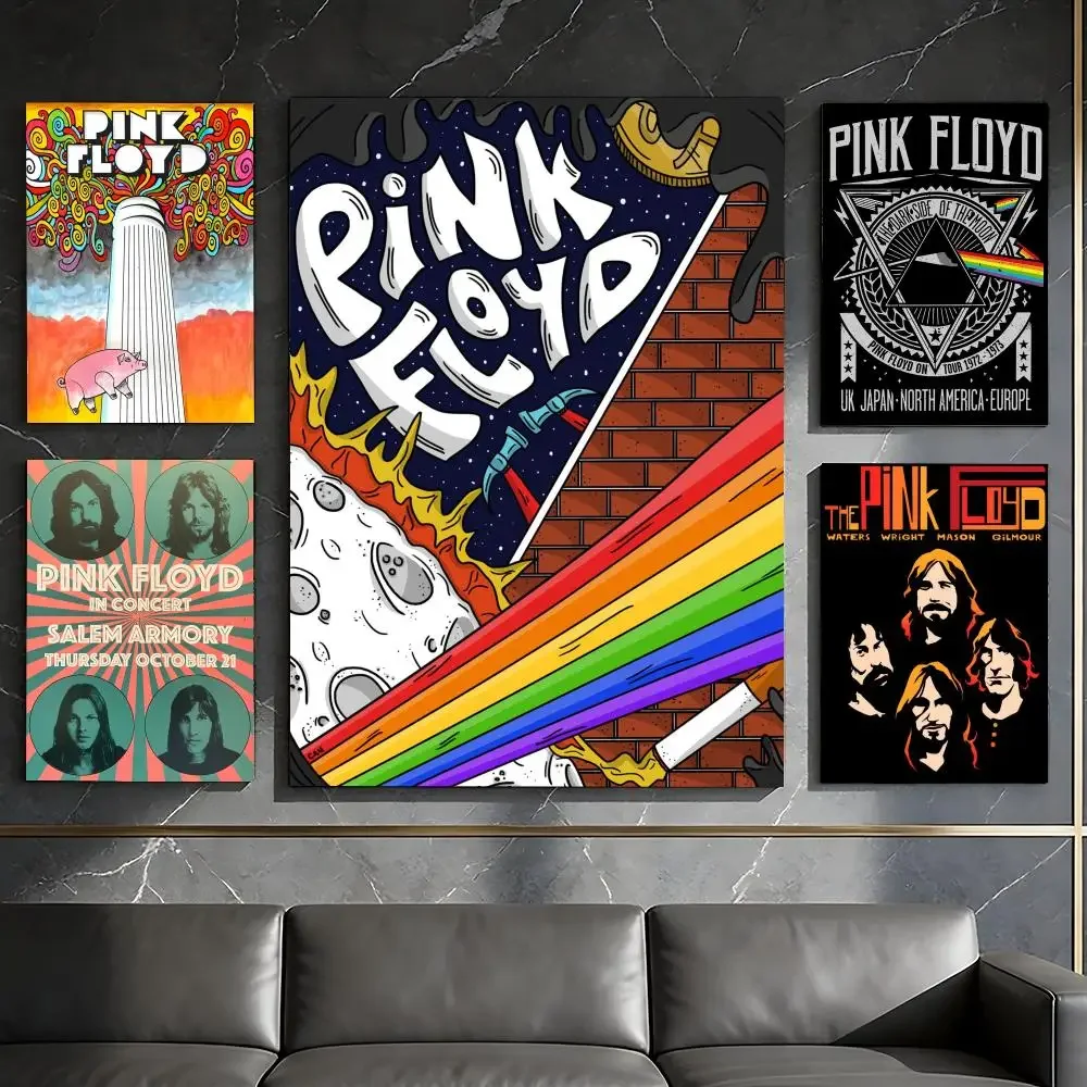 Art P-Pink F-Floyd Band Poster Waterproof Peel & Stick Wall Sticker Self Adhesive Art Decor For Living Room Bedroom