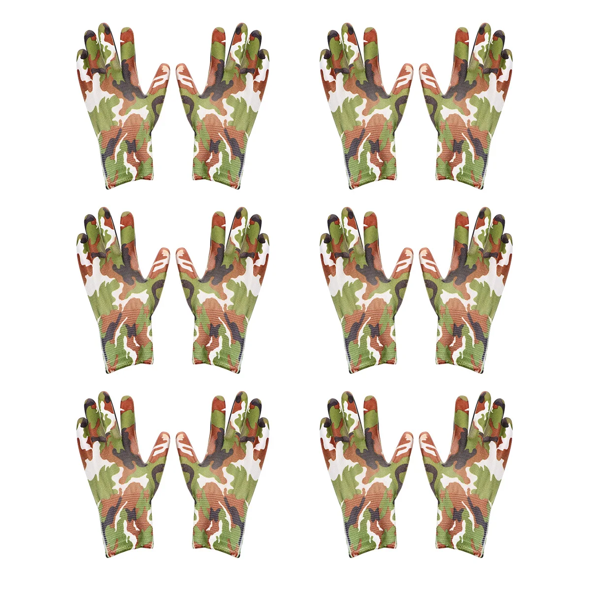 

6pcs Printing Protective Gloves Lightweight Reusable Safety Hand Protectors Gardening Work Gloves For Home Camouflage 21X7Cm