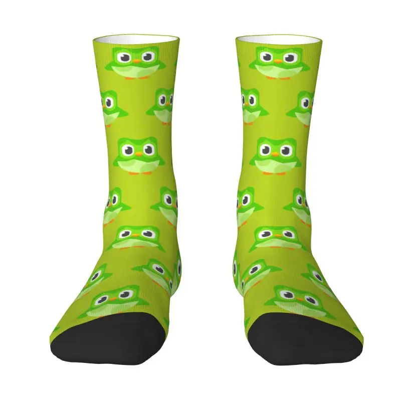 

Custom Novelty Mens Duolingos Dress Socks Unisex Breathbale Warm 3D Print Crew Socks