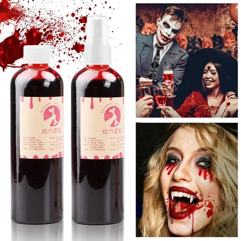 30/50/150ml Halloween Emulation Fake Props Makeup Blood 200ml Blood Whole Cosplay Prank Props Makeup Person Plasma Fake