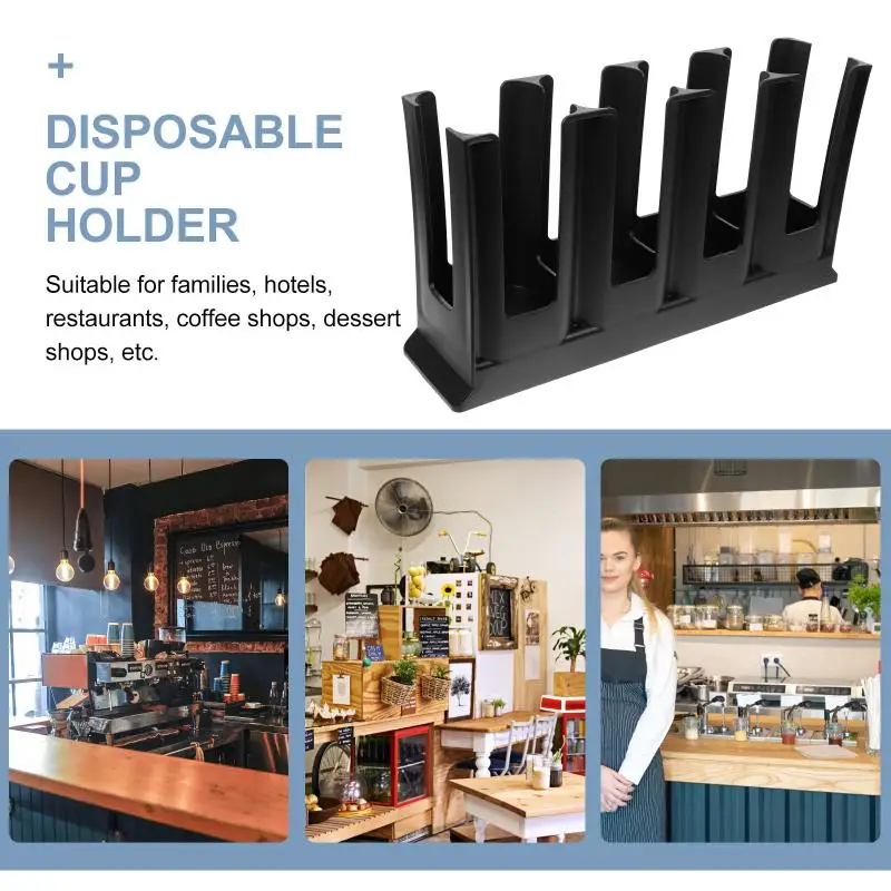 Acrylic Paper Cup Holder With Multiple Slots Durable Smooth Surface For Bubble Tea Shops Cafes Office CountertopsBH-ELEVEN