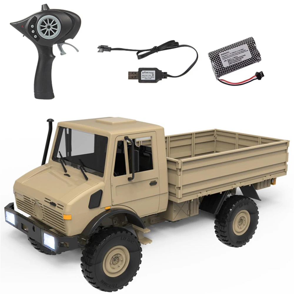 LDRC LD-P06 1/12 2.4G 4WD RC Car Unimog 435 U1300RC w/ LED Light Military Climbing Truck Full Proportional Vehicles Models Toys