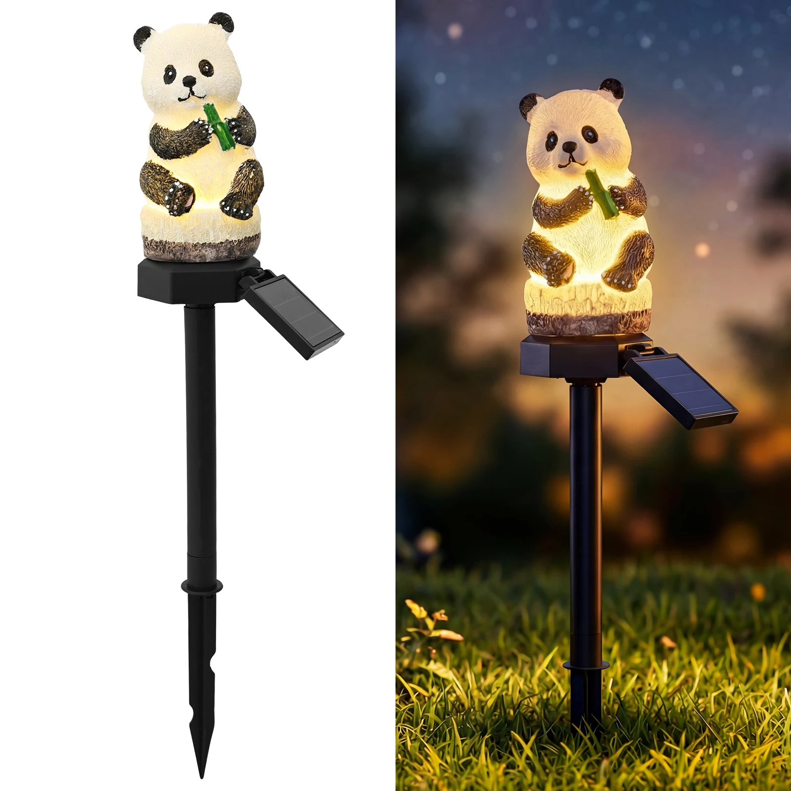 LED-Panda-Solar-Gartenleuchte, dekorative Panda-Solar-Rasenleuchte, wasserdichte Garten-Panda-Leuchte für Garten, Hof und Rasen-Dekoration im Freien
