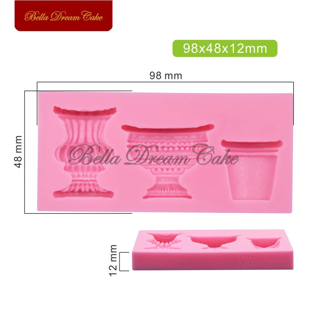 Flowerpot/Vase Silicone Mold Fondant Mould DIY Candy Chocolate Clay Soap Model Cake Decorating Tools Kitchen Baking Accessories