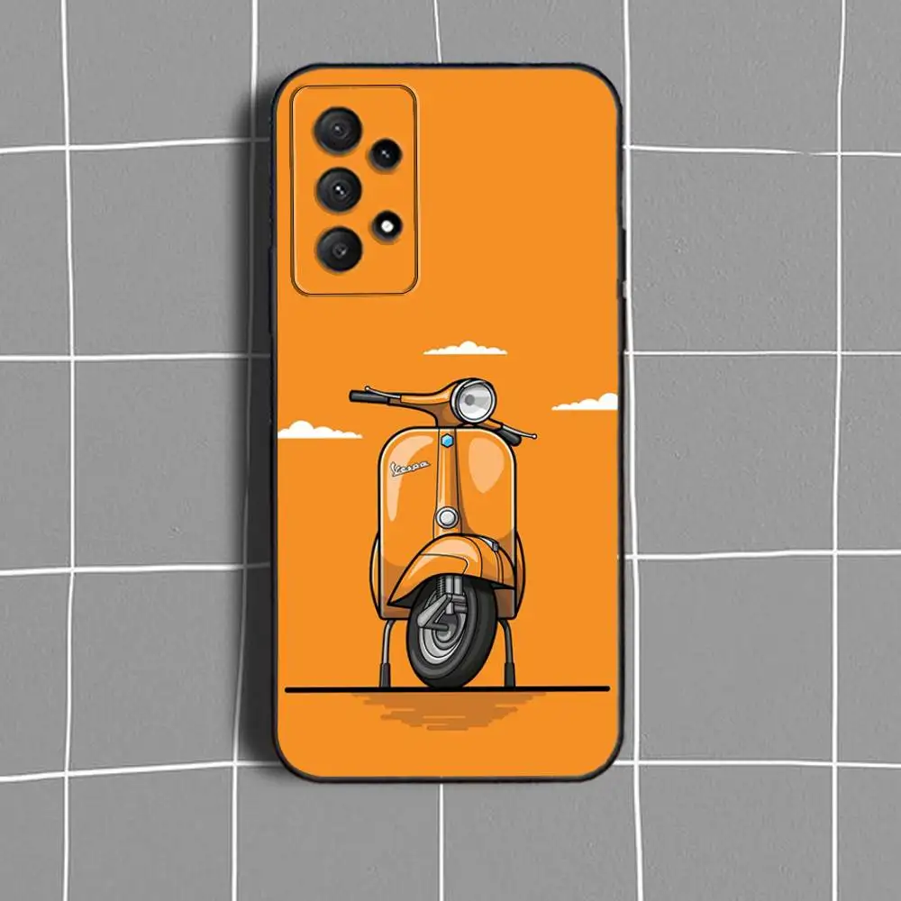 Funda de teléfono V-Vespa S-Scooter-ES para Samsung Galaxy A73,31,32,72,41,53,52,71,22,5G,Note,J7,8,9 funda negra suave