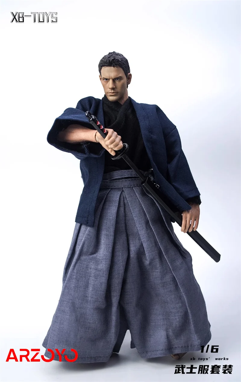 1/6 Scale Male Cosplay Japanese Samurai Clothing Kimono Costume Weapon Model Fit 12'' Soldier Action Figrue Body Dolls