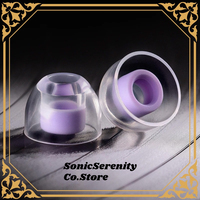 WHIZZER EasyTips LT100 Liquid Silicone Ear Tips XS/S/M/L Size 1 Box (4 Pairs) Clear Sound Quality with Free Storage Case