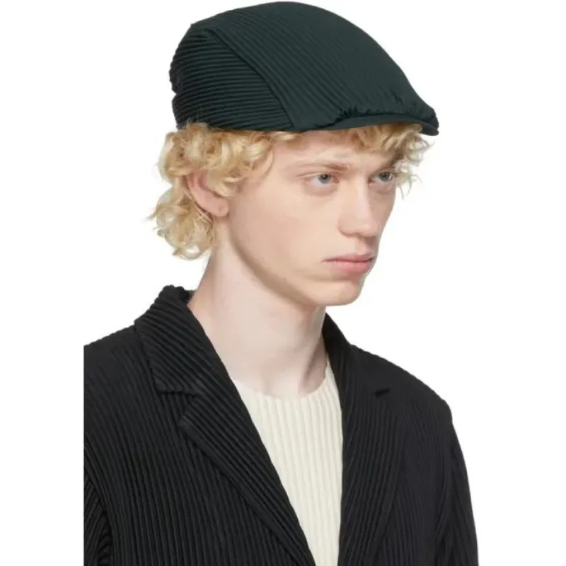 

Miyake Pleated Men's Art Painter Hat Fashionable Retro British Style Beret New Fashionable Men's Hat