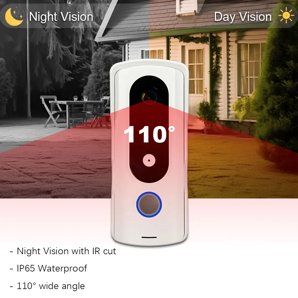 Tuya Smart 2-line Intercom Video Doorbell System، 1080P Camera Doorbell، شاشة LCD تعمل باللمس 7 بوصة #6