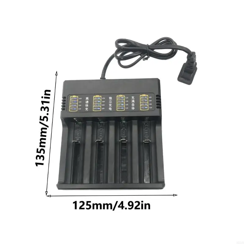 HX6B 4-Channel 18650 Battery Dock Intelligent Charging Base for Various Size