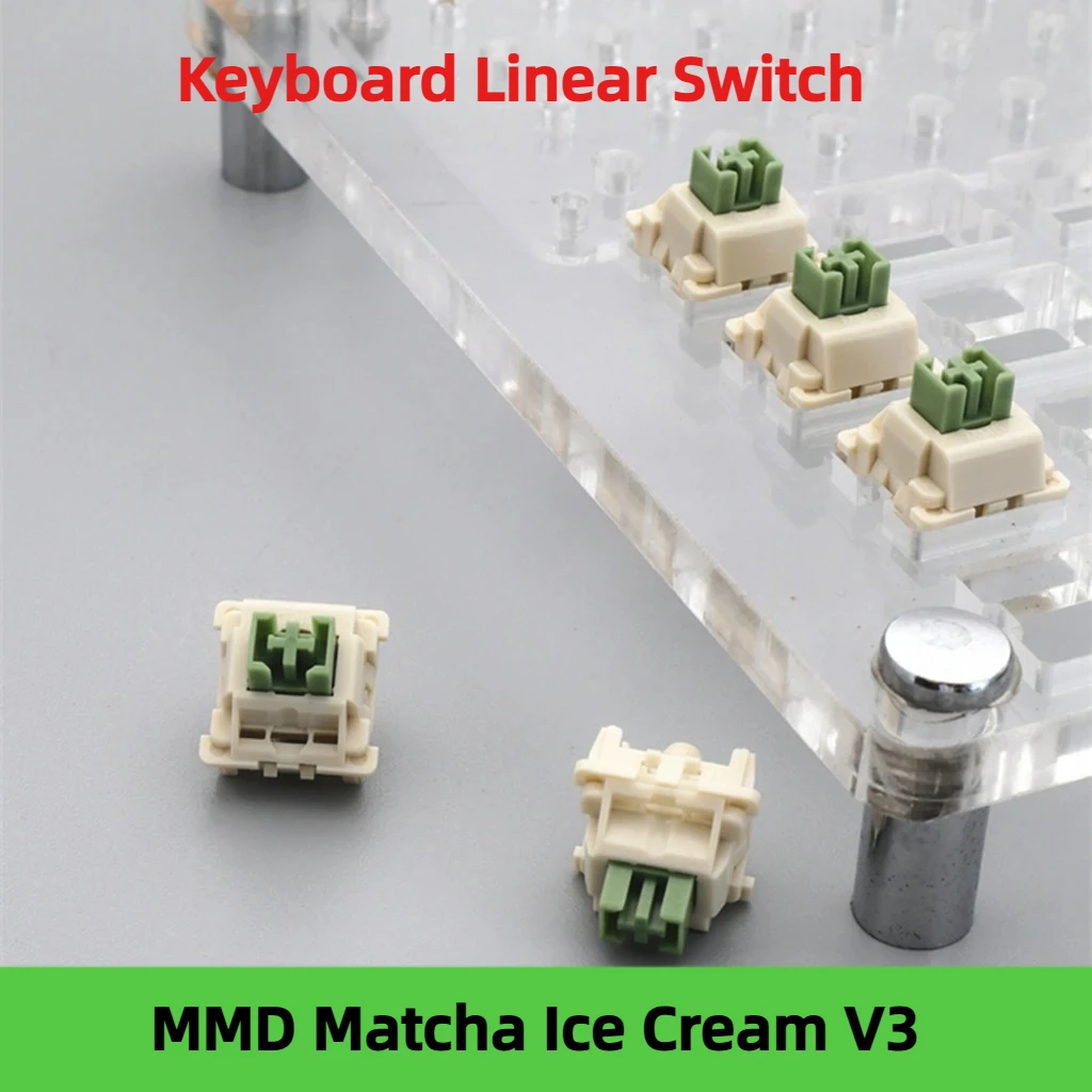 MMD Matcha Ice Cream V3 Mechanical Keyboard Linear Switch 5 Pin Complete POM ±45g Custom DIY Gaming Keyboard Switches Fine Lubed