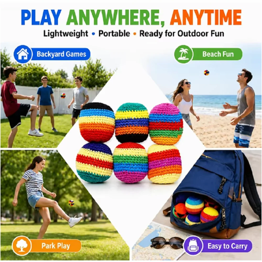 Hot Sale Outdoor Soft Footbag Sacks Juggling Balls Durable Sports Toy for Playground Activities Best Gift
