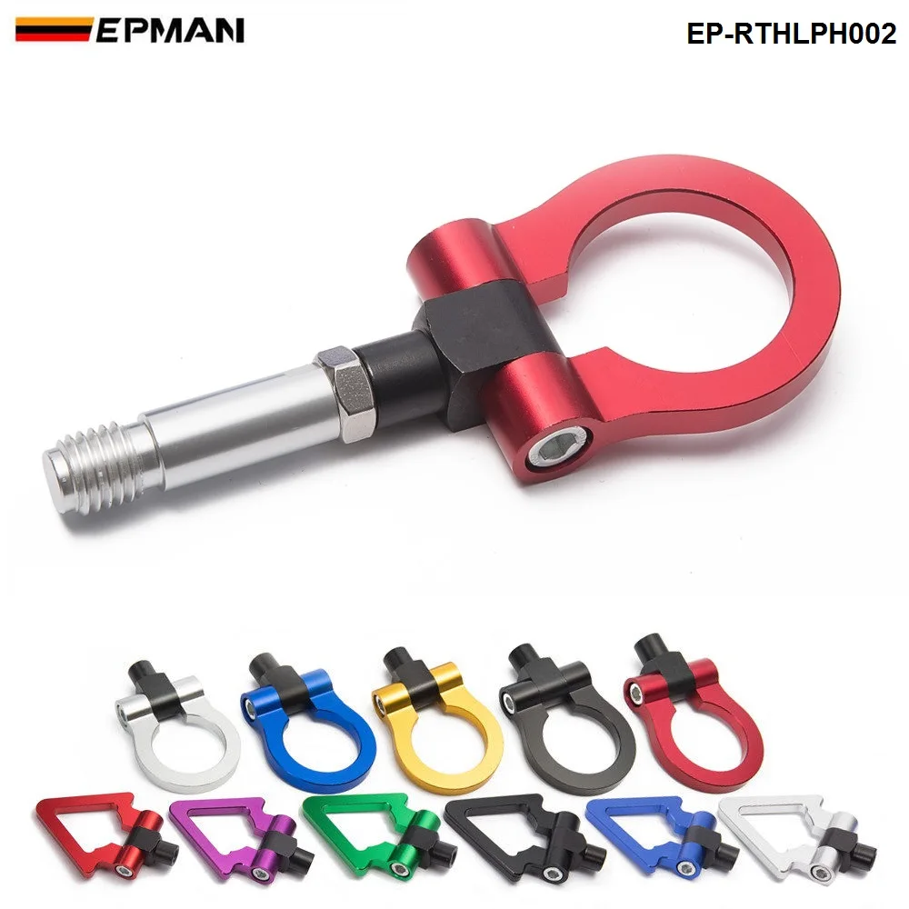 EPMAN Japan Model Car Auto Trailer Tow Hook Ring Eye Front Rear Aluminum For Honda Fit 2009 EP-RTHLPH002