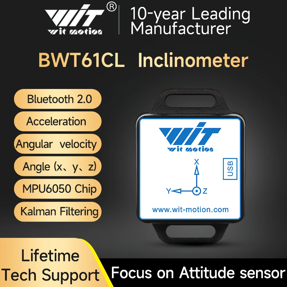 BWT61CL High-Precision Bluetooth Accelerometer+Gyroscope+Angle(XYZ, 100HZ), 6-Axis MPU6050 AHRS Inclinometer, Support PC/Android