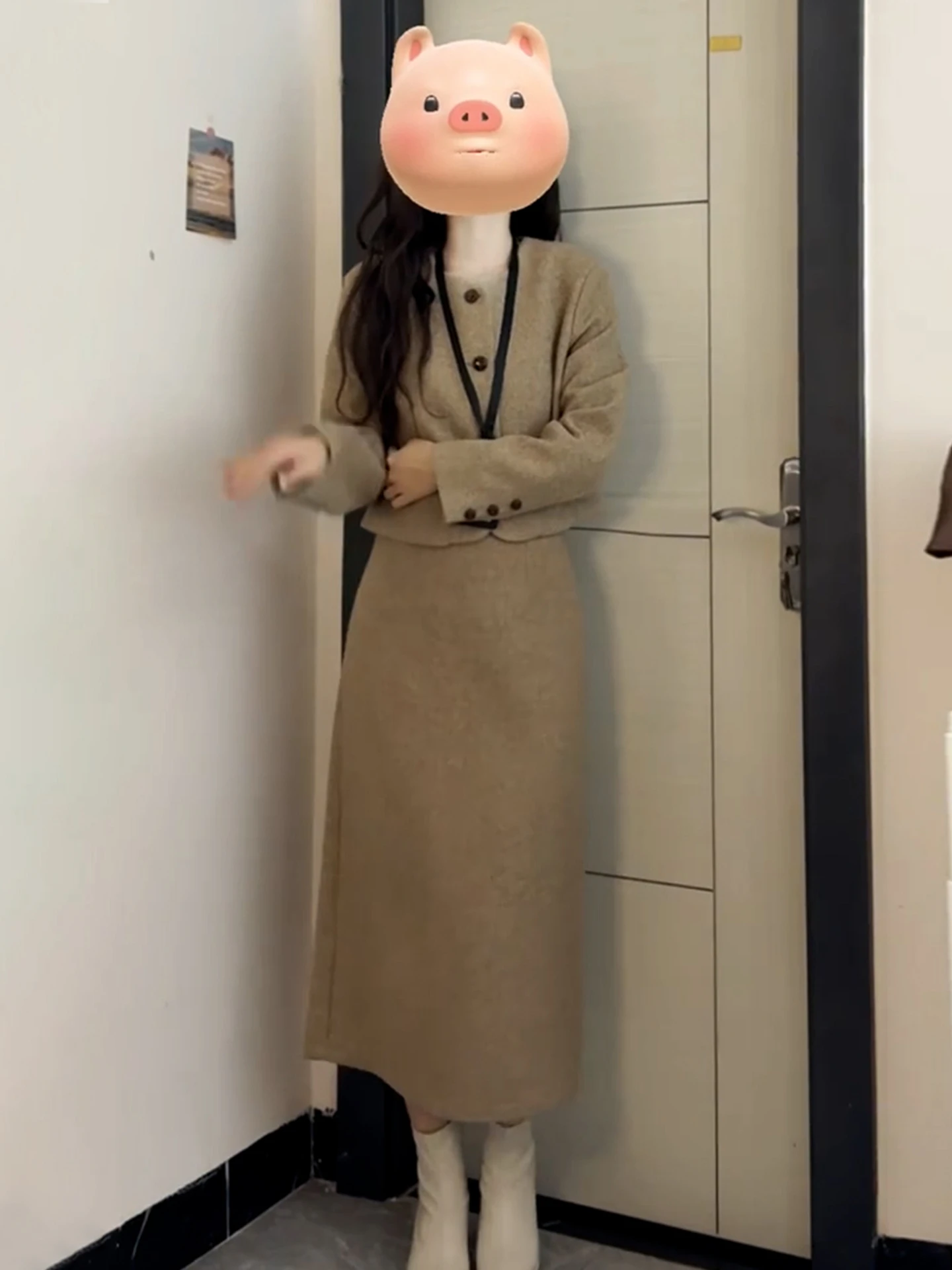 Coréen Sle longue Dr ensemble femmes printemps automne nouveau haut de gamme Ele Ladylike Faionable costume jupe en Fiber de Polyester