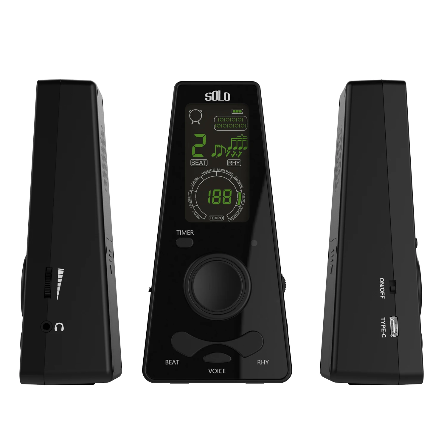 Digital Metronome with Timer for Guitar Piano Violin etc Musicians,Vocal Counting,Precise Beat, Universal Electronic Metronome