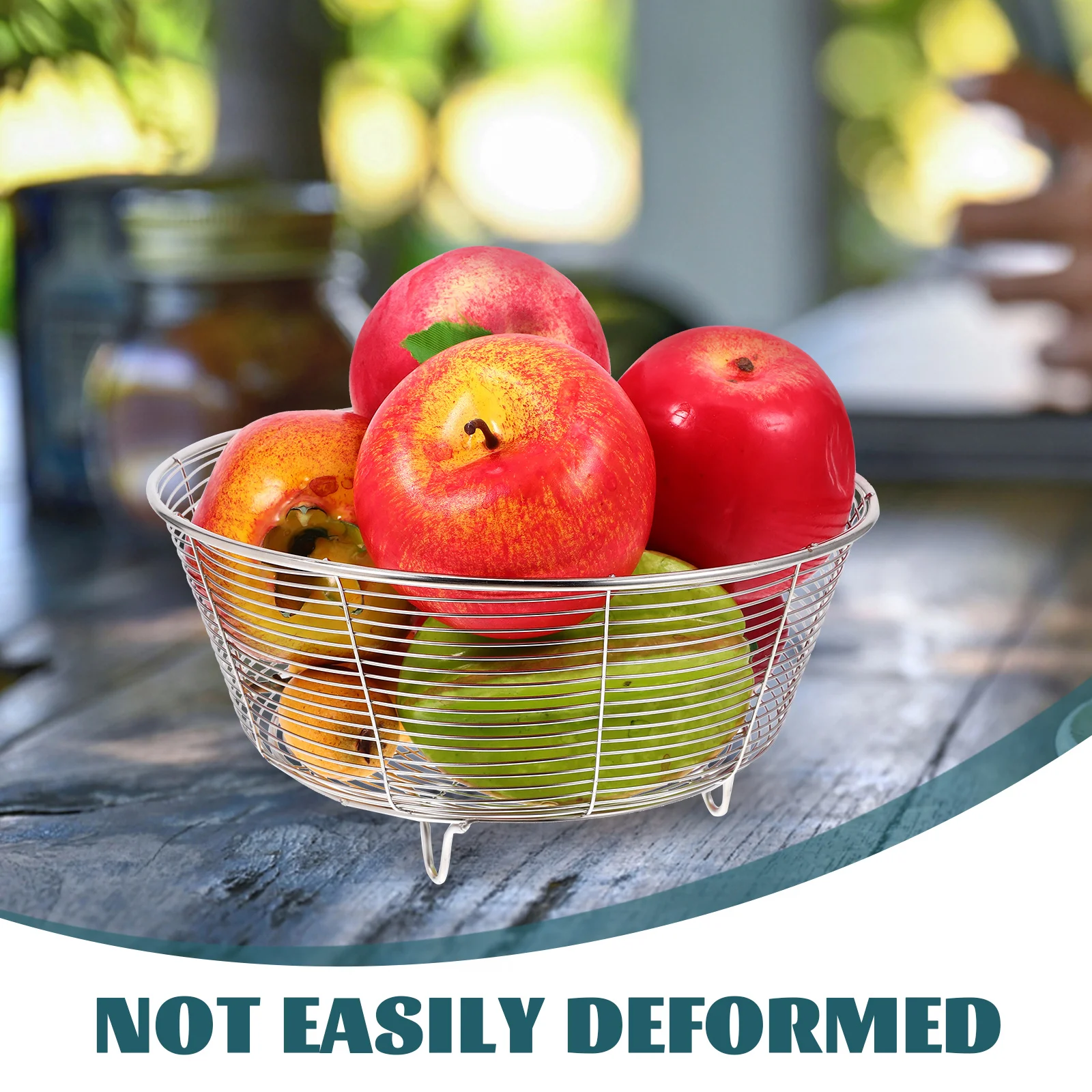 

Stainless Steel Fruit Basket Counter Stand Candy Dish Large Capacity Wire Base Modern Kitchen Vegetable Holder Fruit Washing