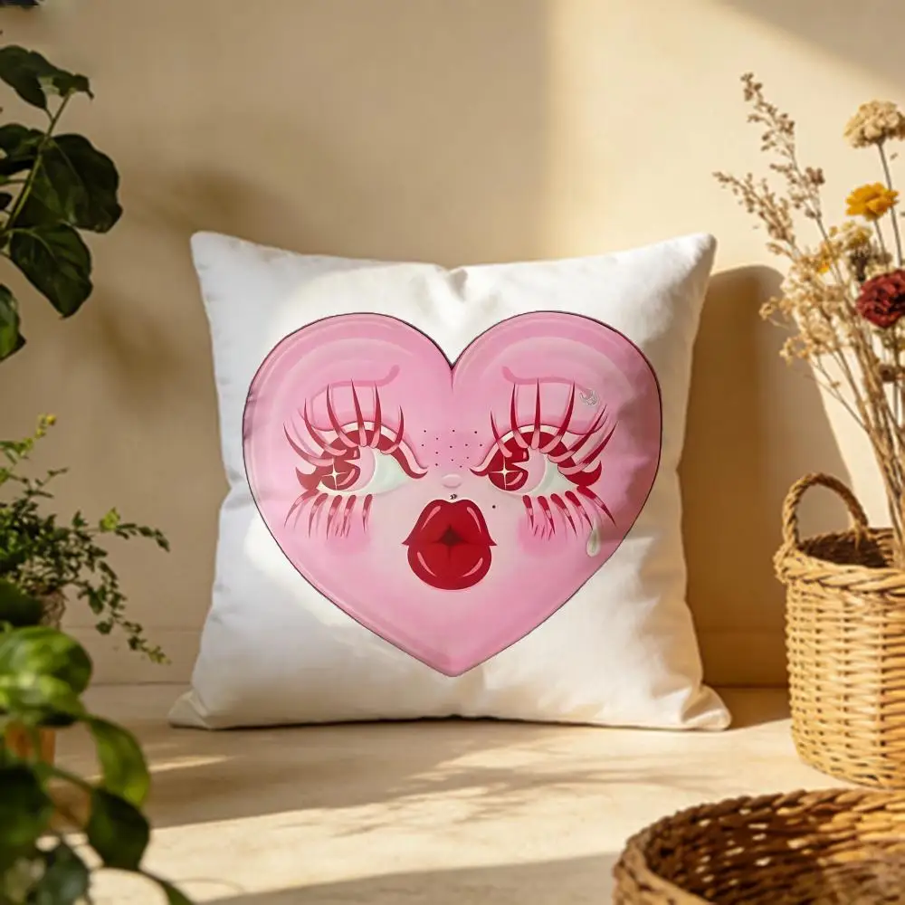 Retro Clown Art Cushion Cover Versatile Double-Sided Pillow Case Fit for Sofa Bed Car & Daily Decor