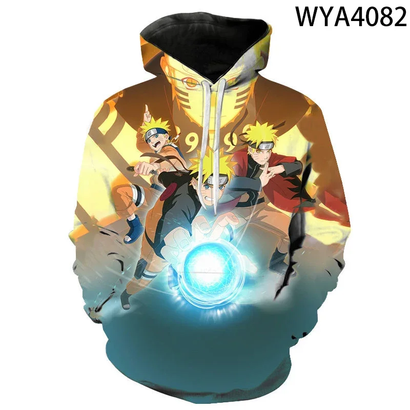 Hoodie Uzumaki Naruto pria anak laki-laki perempuan, Hoodie Anime bercetak 3D, Hoodie ukuran besar, pakaian pria MINISO