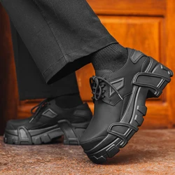 Men Platform Leather Shoes Formal Dress Shoes for Male Plus Size Party Wedding Office Work Shoes Slip on Business Casual Oxfords