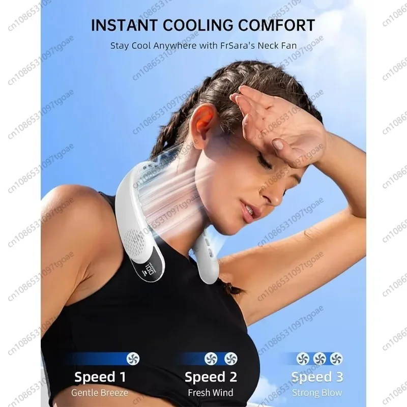 Neck fan Lazy silent large capacity portable digital outdoor fan