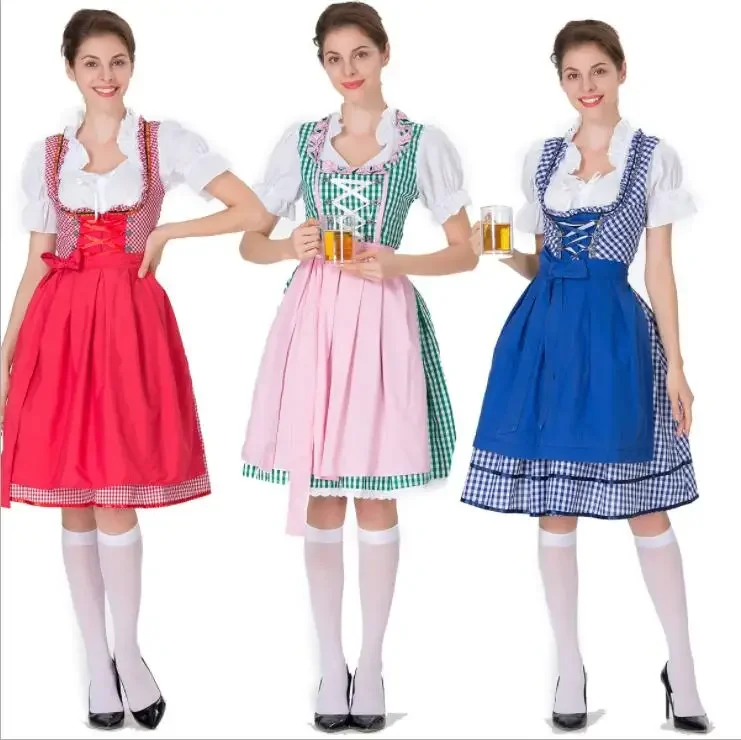 

2Pc/Set Octoberfest German Beer Costume Bavarian Austrian Traditional Oktoberfest Dirndl Dress With Apron