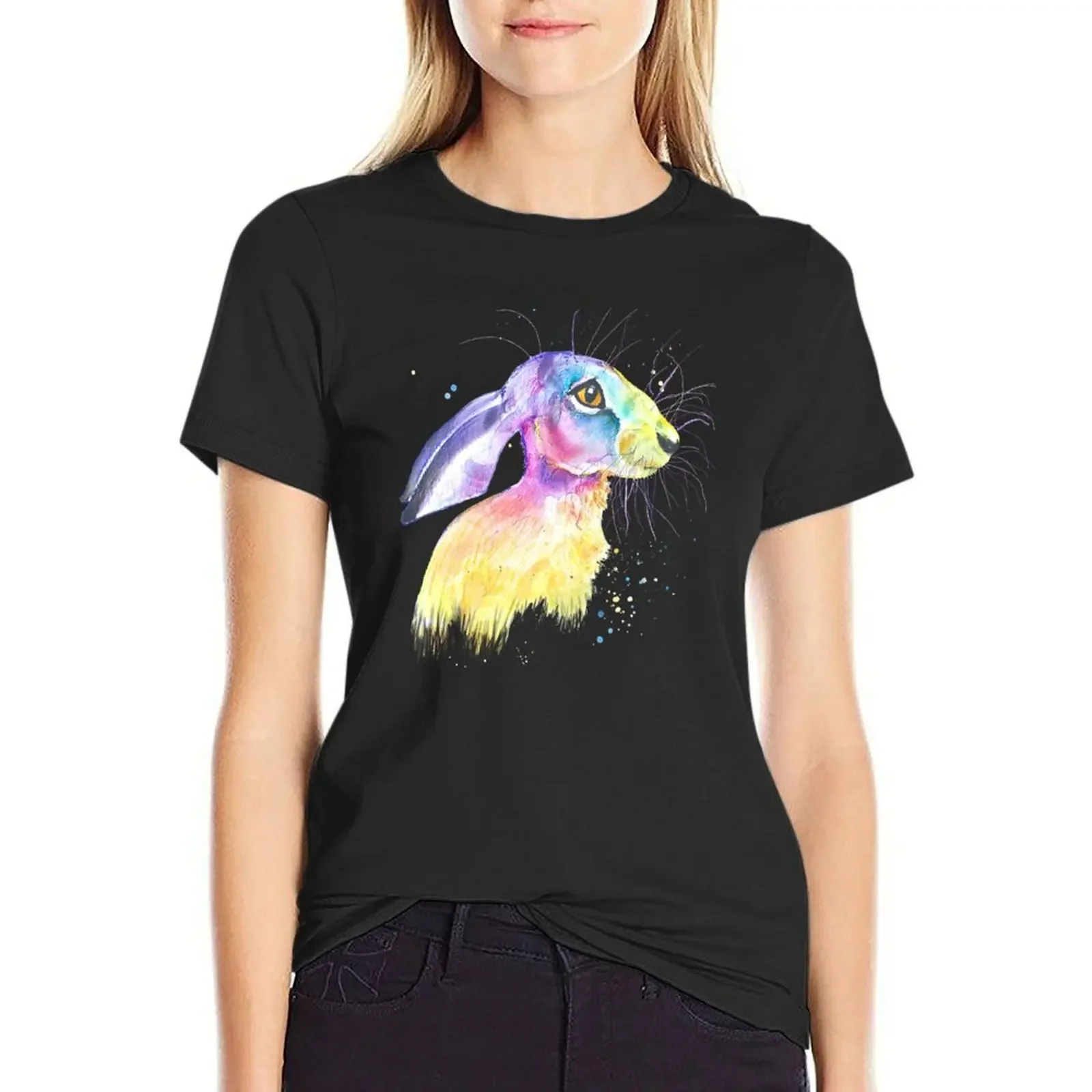 

Rainbow Hare - There＊s no Rainbow without rain T-Shirt cute tops kawaii clothes graphics summer clothes for Women