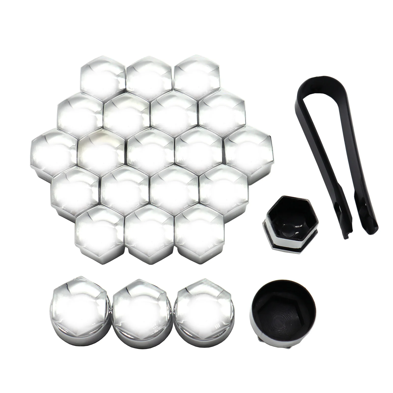 Car Chrome Wheel Nut Caps Accessories Auto Tyre Hub Screw Anti-Rust Protection Cover Decoration Vehicle Bolts Studs Cap 24x17mm