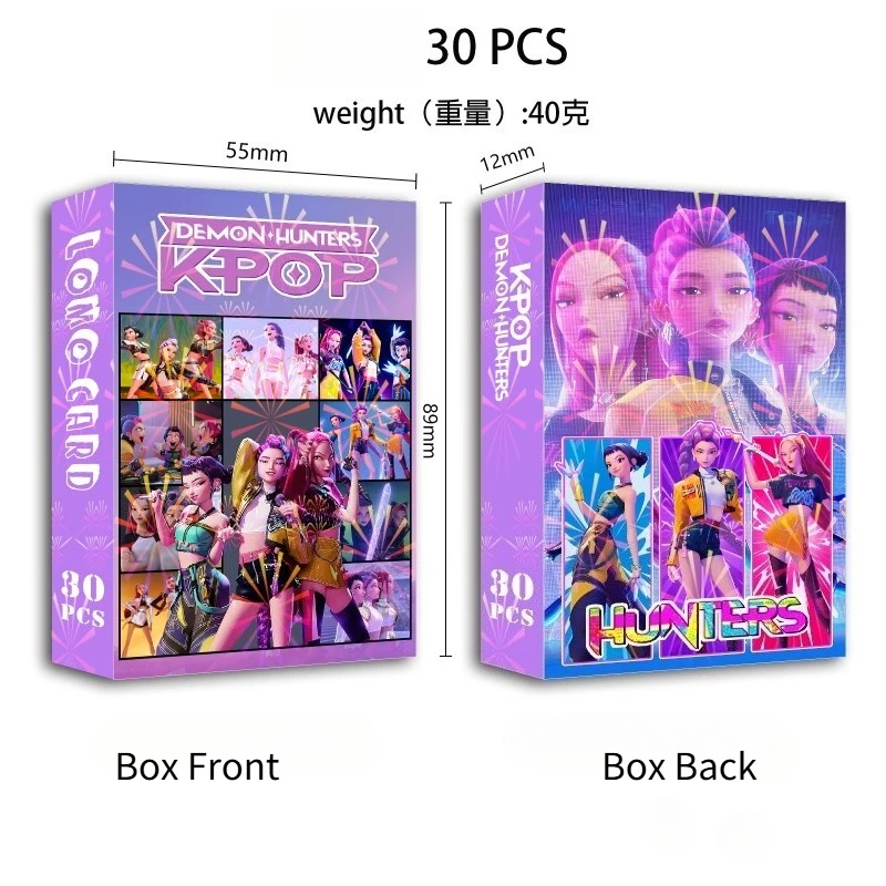 30 قطعة K-POP شيطان الصيادين Huntrix Derpy Photocards أنيمي تحصيل مجموعة لمحبي K-POP Merch/ألعاب بطاقة التداول