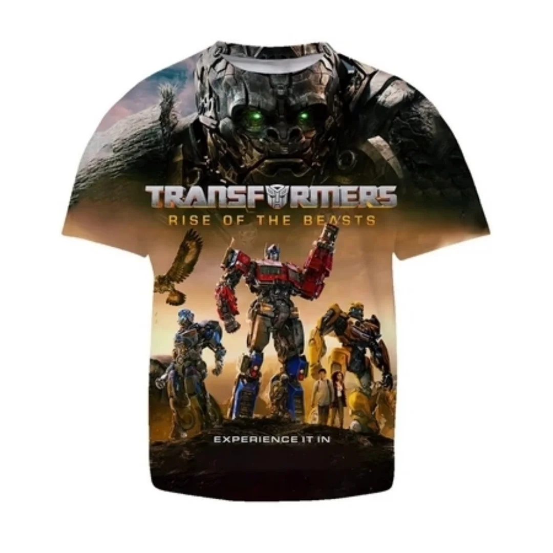 Transformers series children's T-shirt, boy character Bumblebee printed T-shirt, new casual and comfortable top for summer 2025