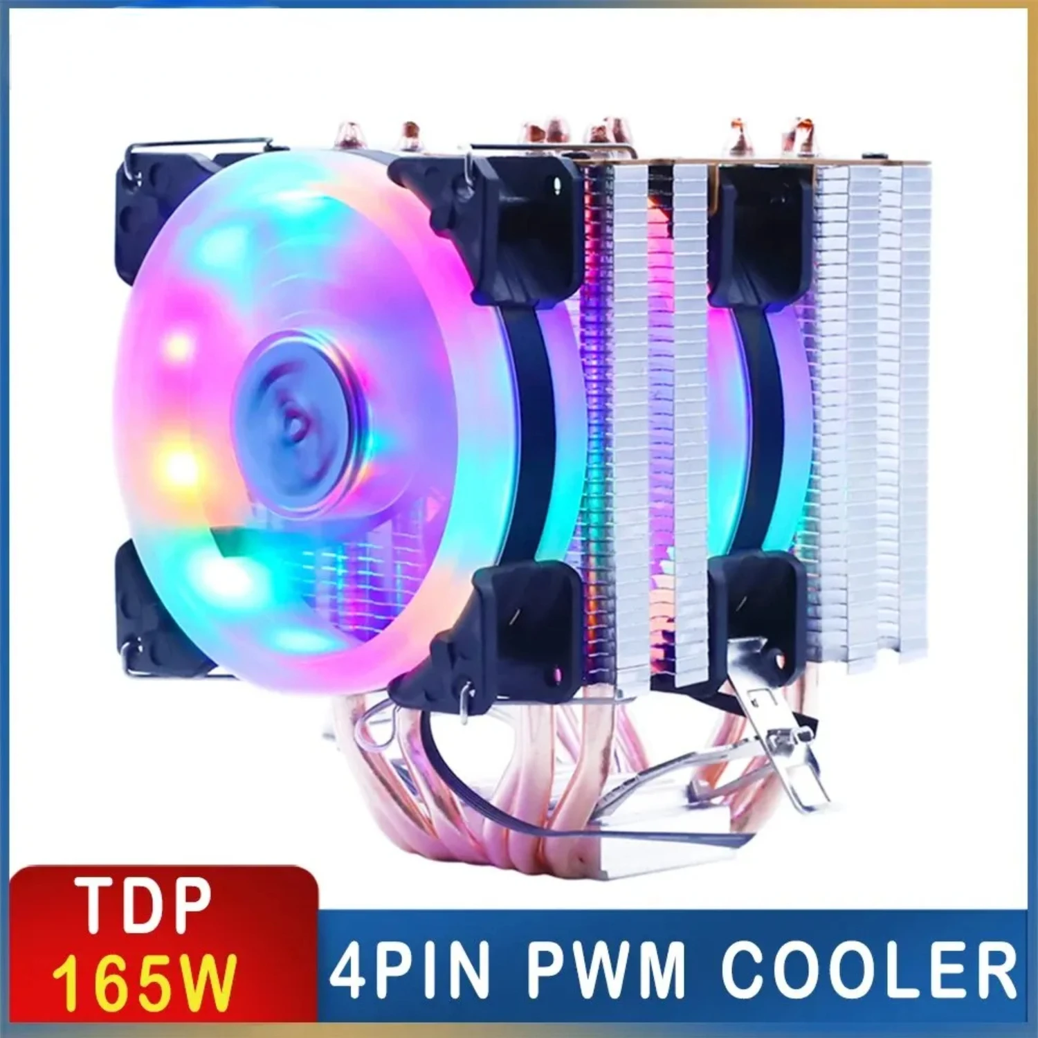 X99 Processor Cooler 6 Heat Pipes 4PIN PWM 90mm Rgb Fan For LGA 2011/1700/1200/1366/AM4 - Hurricane Cooling CPU Fan