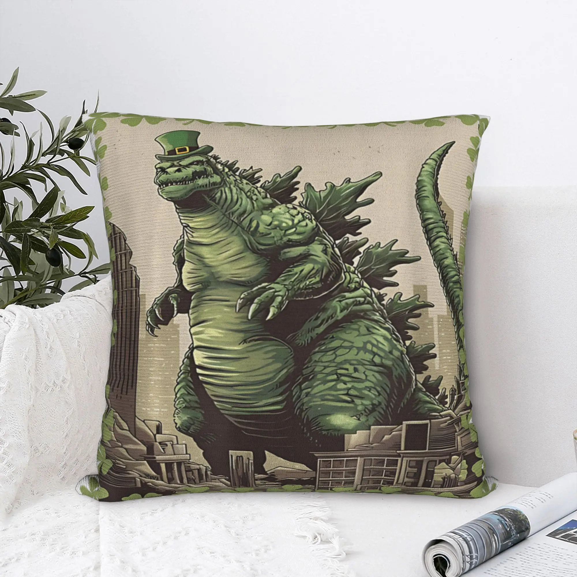 Pillow Cover Easter Japanese Art Kaiju Leprachaun  Morden Pillow Case For Living Room Bed Chair Pillowcases