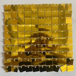 6-25-30 Pcs Square Shimmer Wall Panels Sequins Advertisement Wall Backgroud Wedding Birthday Party Backdrops Decoration Supplies