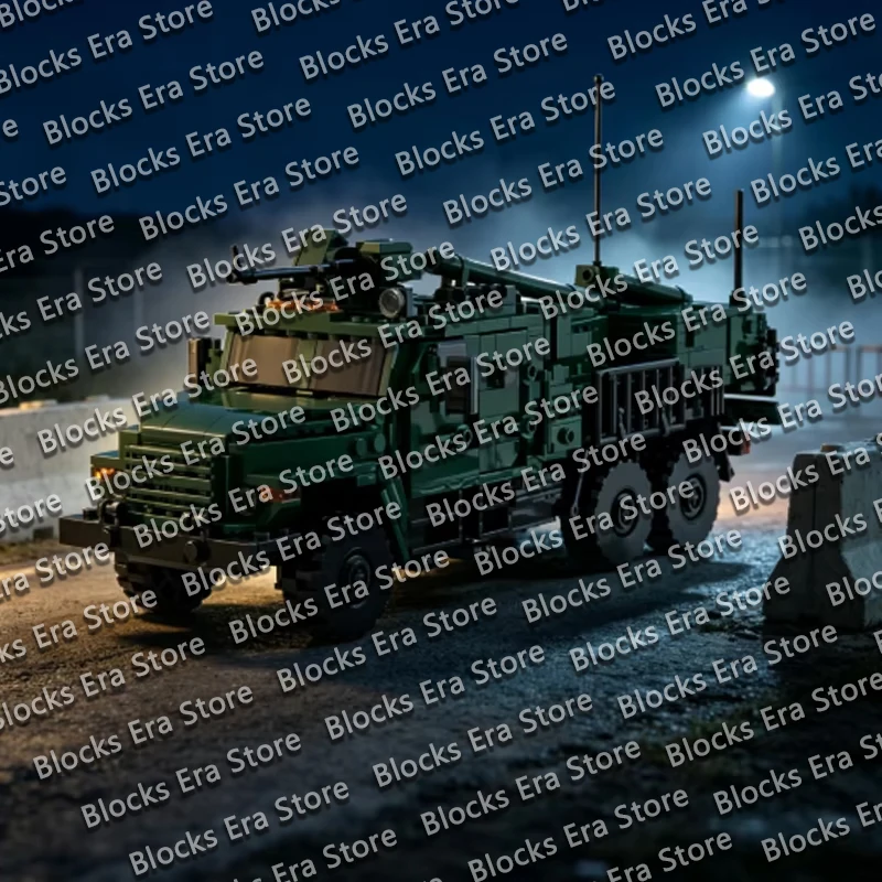 QWERT 2S40 Self‑Propelled Mortar Model MOC Building Bricks War Equipment Modular Technology Gifts Holiday Assemble Toys Suit